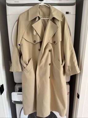 Classic Women's Beige Trench Coat - Lightweight Double-Breasted Jacket